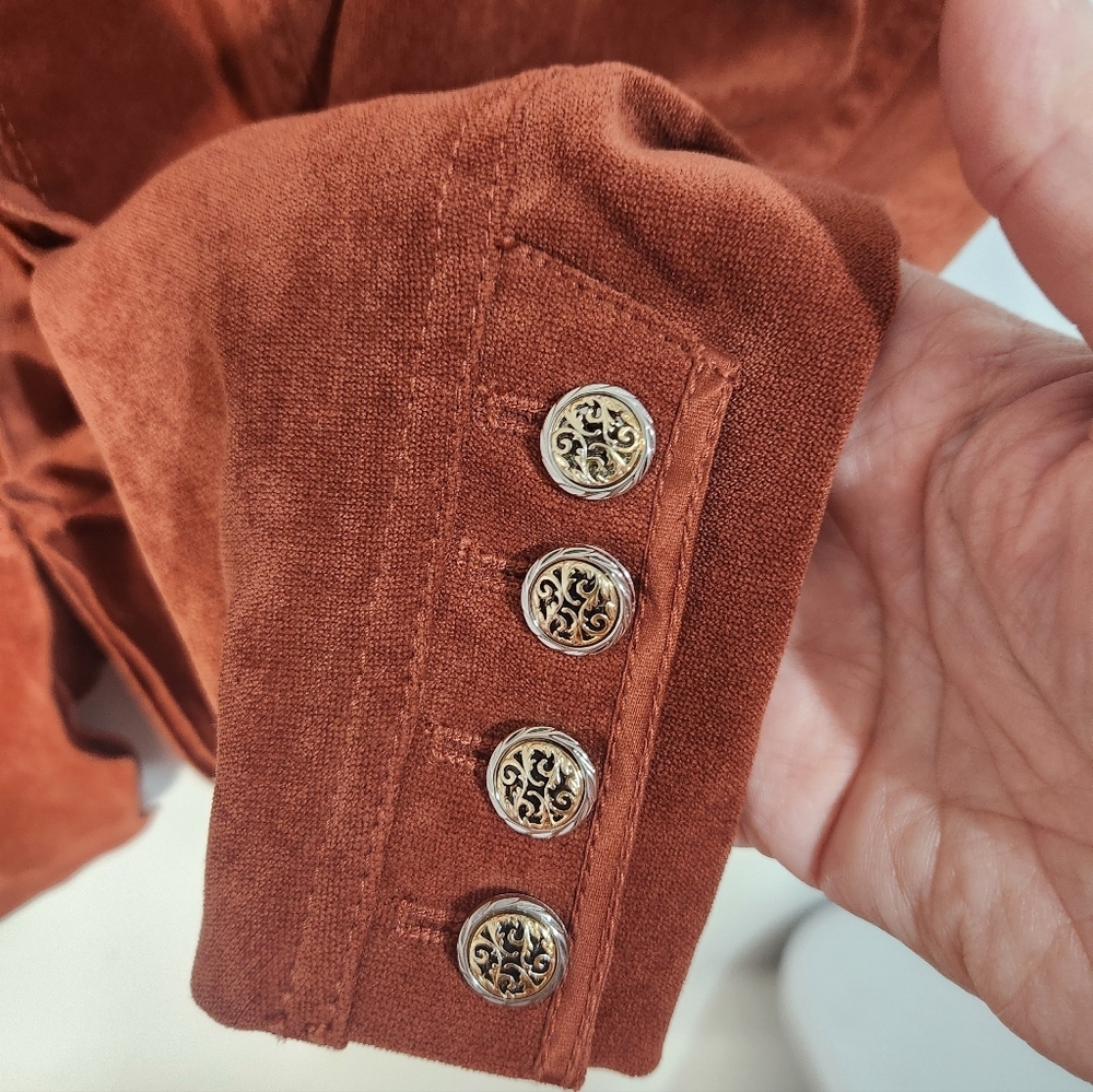 Women's Rust Jacket With Silver Buttons, Size 3x - image 3